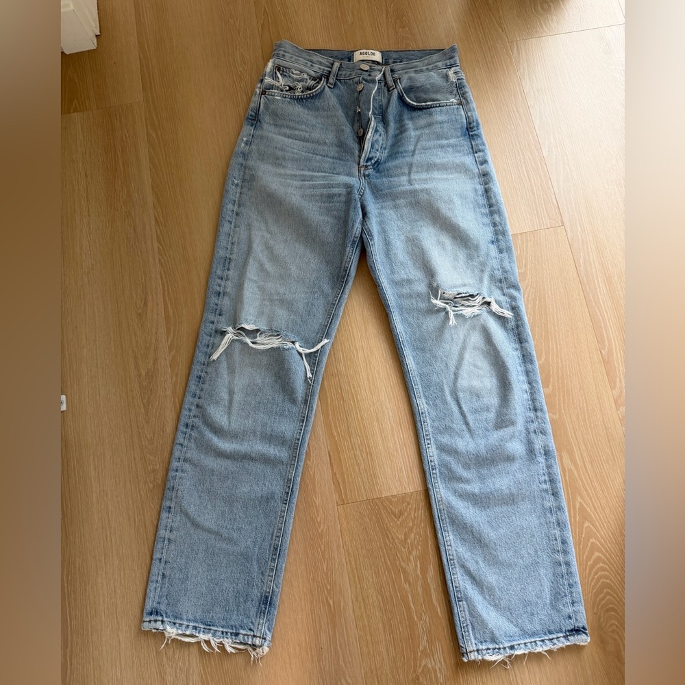 Agolde Light Blue Straight Leg Jeans